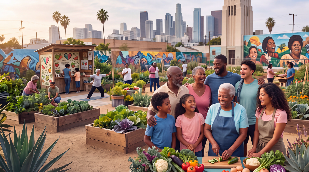 South Los Angeles community members gathering together